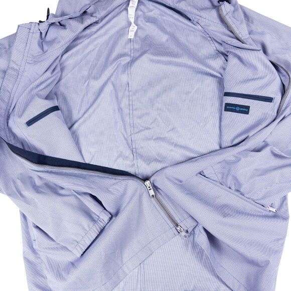 Lululemon Mens Reaction Windbreaker Jacket L Hooded Zip Navy White NWOT Golf - Picture 3 of 9